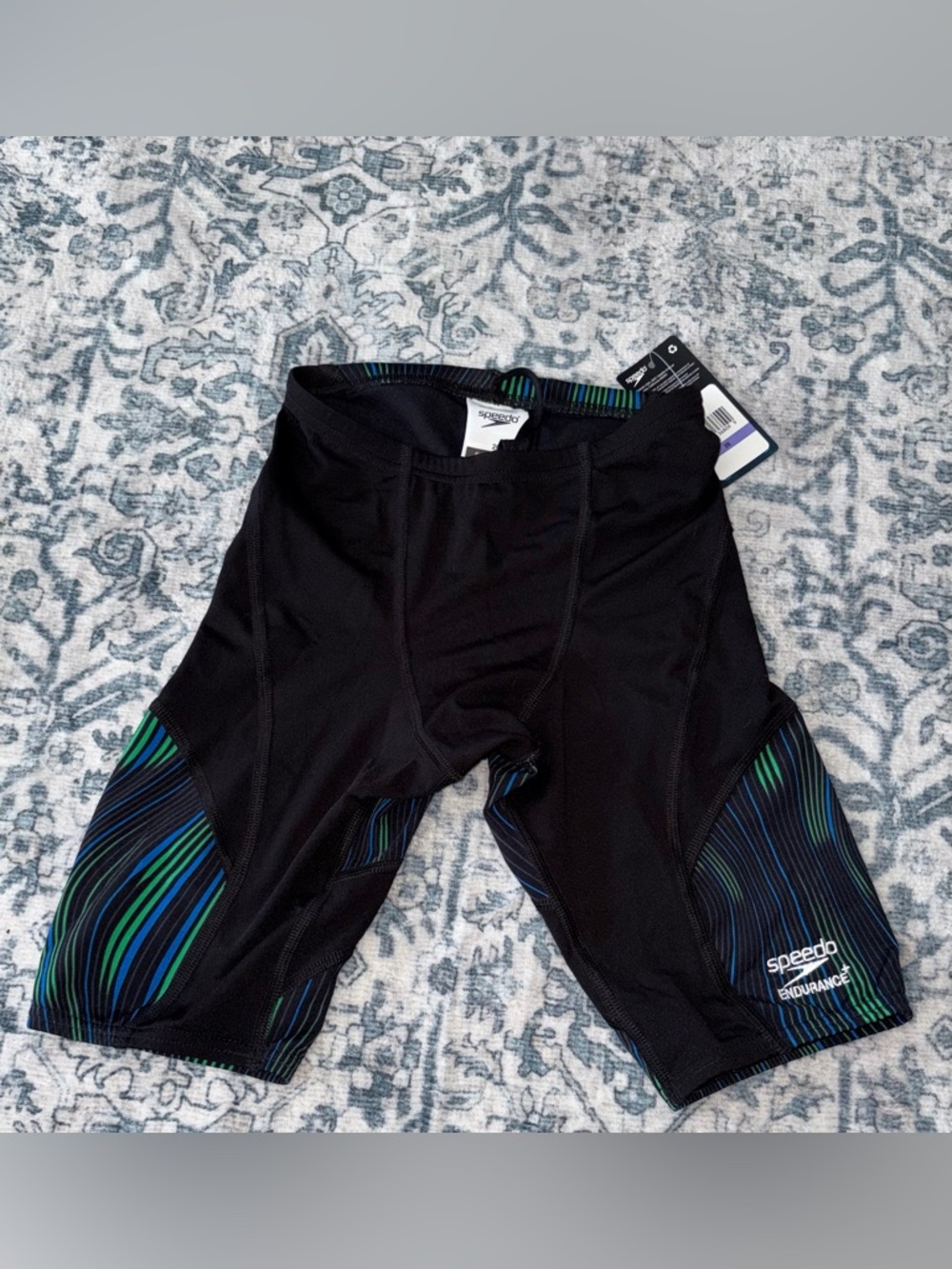 Speedo Men's Space Train Jammer Black/Blue/Green Speedos - Picture 6 of 16